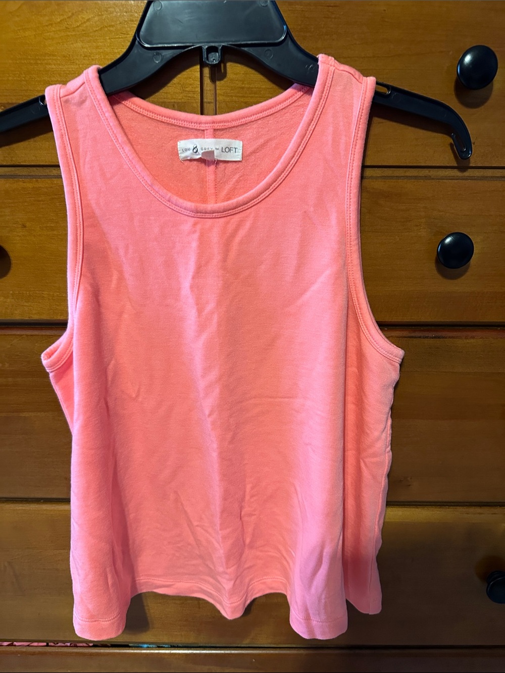 LOFT Coral Pink Scoop Neck Tank Top